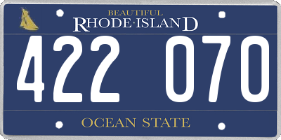 RI license plate 422070