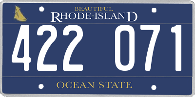 RI license plate 422071