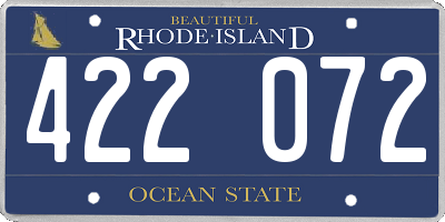 RI license plate 422072