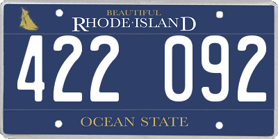 RI license plate 422092