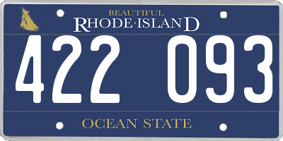 RI license plate 422093