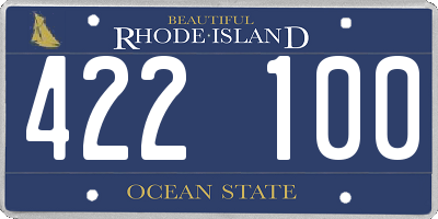 RI license plate 422100