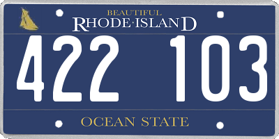RI license plate 422103