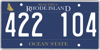 RI license plate 422104
