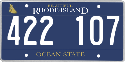 RI license plate 422107