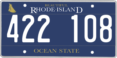RI license plate 422108