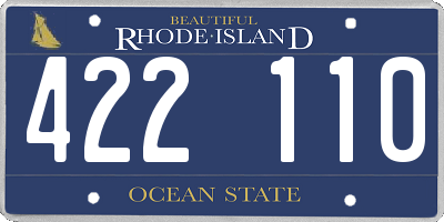 RI license plate 422110
