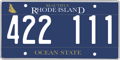 RI license plate 422111