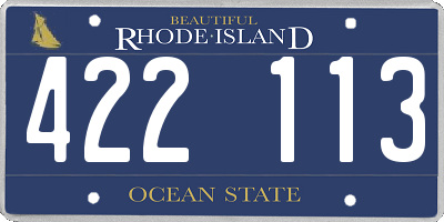 RI license plate 422113