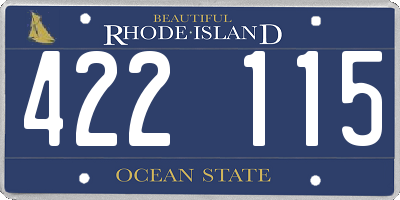 RI license plate 422115