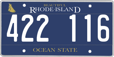 RI license plate 422116