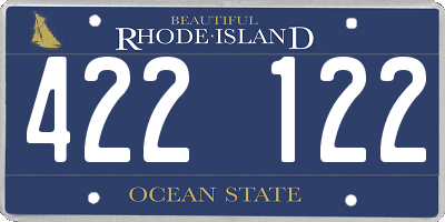 RI license plate 422122