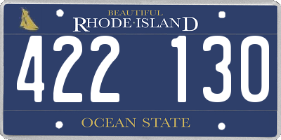 RI license plate 422130
