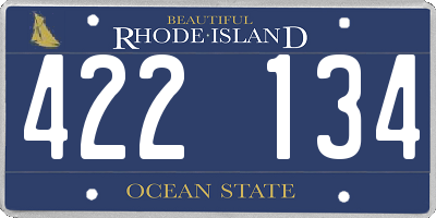 RI license plate 422134