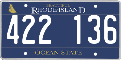 RI license plate 422136