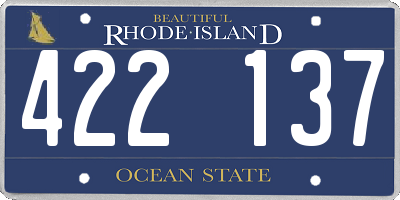 RI license plate 422137
