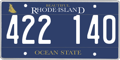 RI license plate 422140