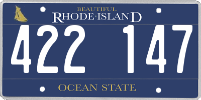 RI license plate 422147