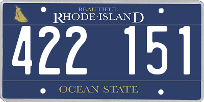 RI license plate 422151