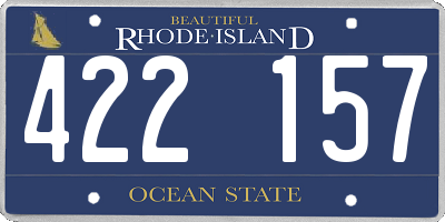 RI license plate 422157