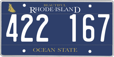 RI license plate 422167