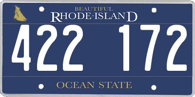 RI license plate 422172