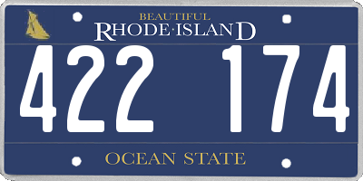 RI license plate 422174