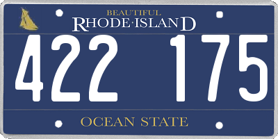 RI license plate 422175