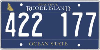 RI license plate 422177