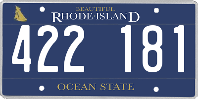 RI license plate 422181