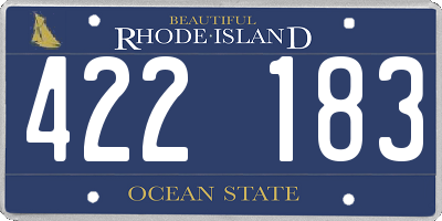 RI license plate 422183