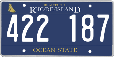 RI license plate 422187