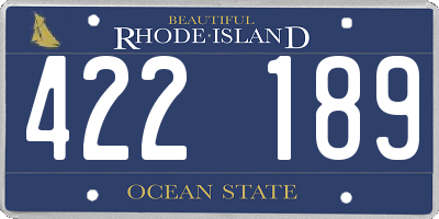 RI license plate 422189