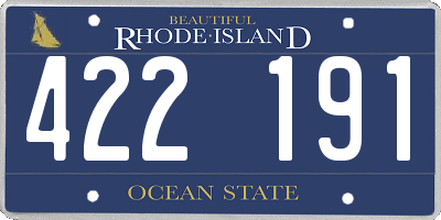 RI license plate 422191