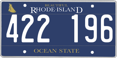RI license plate 422196