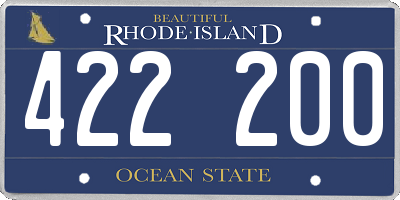 RI license plate 422200