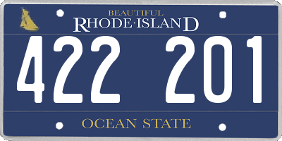 RI license plate 422201