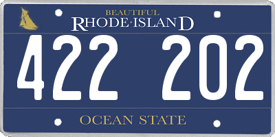 RI license plate 422202
