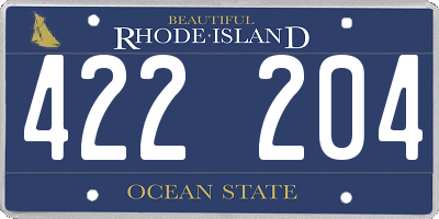 RI license plate 422204