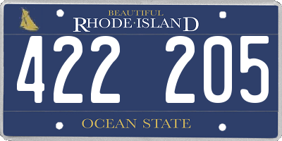 RI license plate 422205