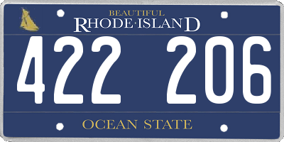 RI license plate 422206