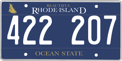 RI license plate 422207