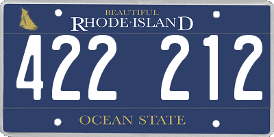 RI license plate 422212