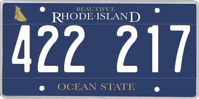 RI license plate 422217