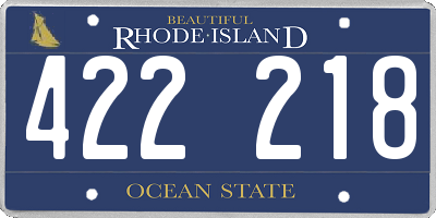 RI license plate 422218
