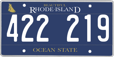 RI license plate 422219