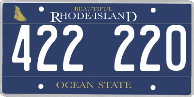 RI license plate 422220