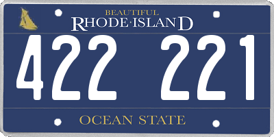 RI license plate 422221