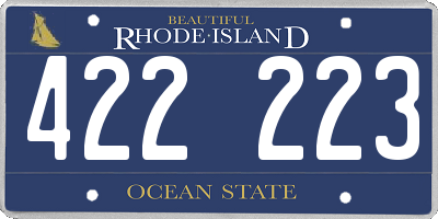 RI license plate 422223