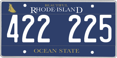 RI license plate 422225